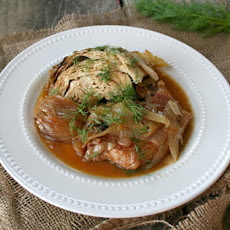 Slow Cooked Pork Chops with Cabbage, and Fennel
