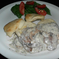 Creamy Garlic Mushroom on the Biscuit