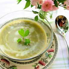 Chilled Summer Lettuce, Lovage and Garden Pea Soup