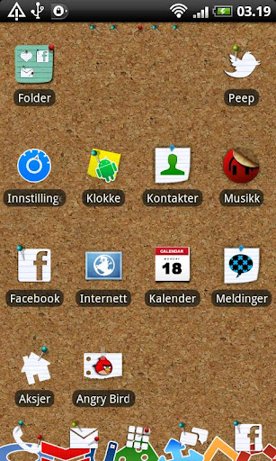 Corkboard GO Launcher EX Theme