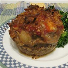 Onion-Crusted Meat Loaf with Roasted Potatoes