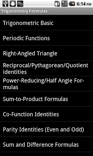 Trigonometry Formulas