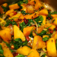 Curried Butternut and Spinach Saute