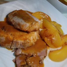 Bacon Mustard Pork Roast with Stuffed Mushroom Caps