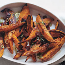 Roasted Sweet-Potato Spears with Bacon Vinaigrette