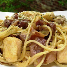 Awesome Spaghetti Carbonara W/ Chicken