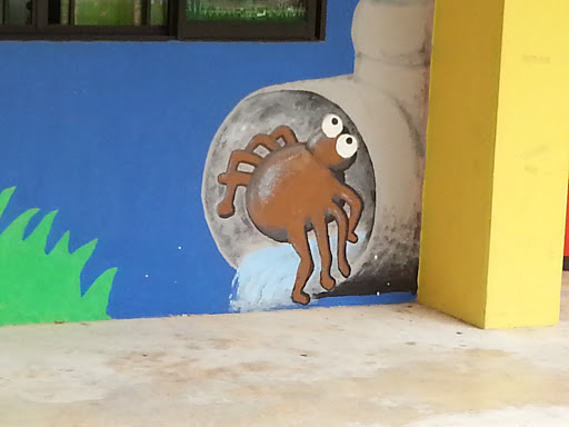 Spider in Drainage Mural