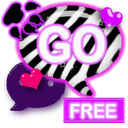 Purple Zebra WB Theme GO SMS mobile app icon
