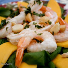 Prawn, Mango and Macadamia Salad With Lemon Basil Dressing