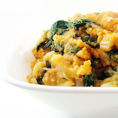 Pumpkin Mashed Potatoes with Fennel and Spinach