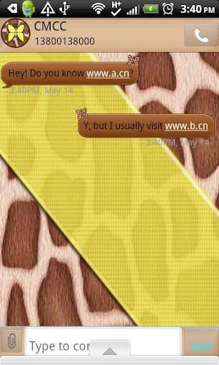 GO SMS THEME YellowGiraffe