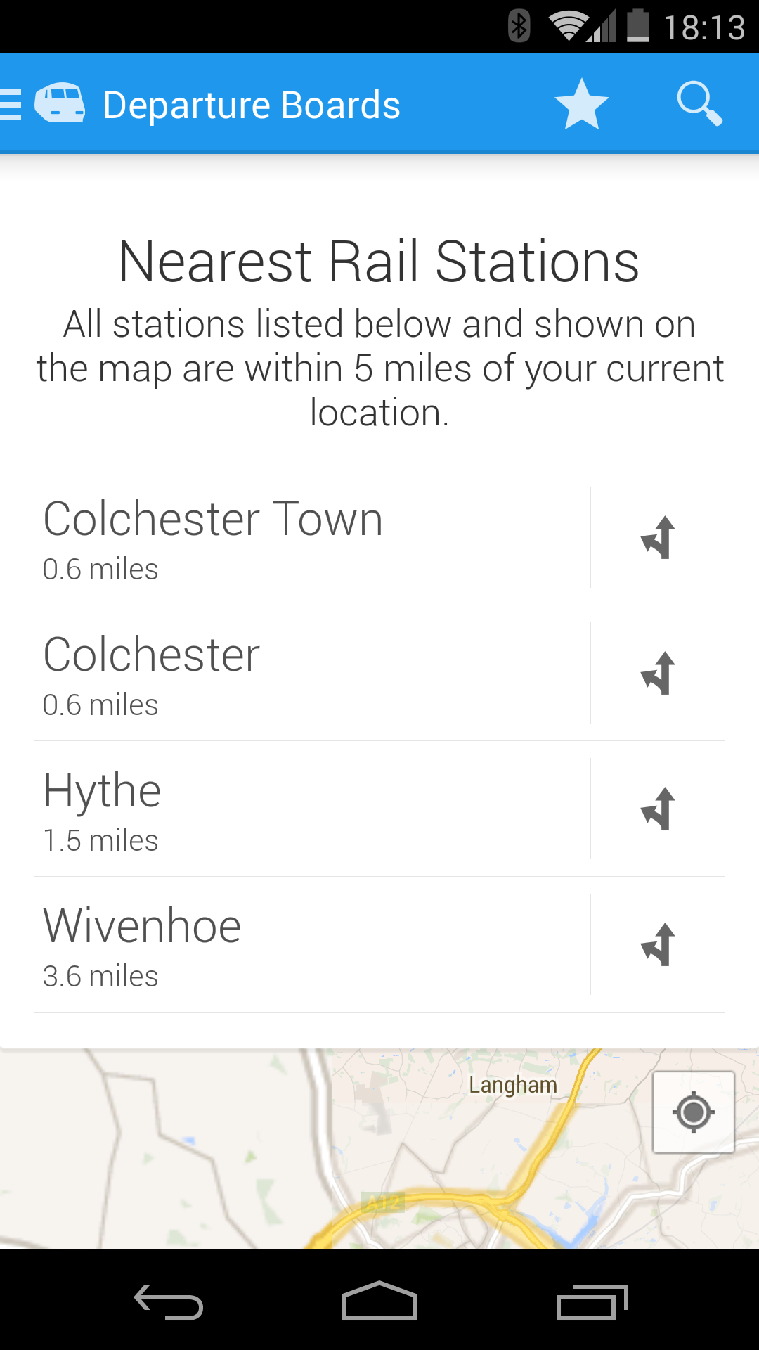 Android application Realtime Trains screenshort