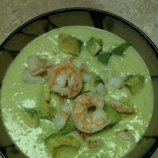 Chilled Cucumber, Avocado and Shrimp Soup