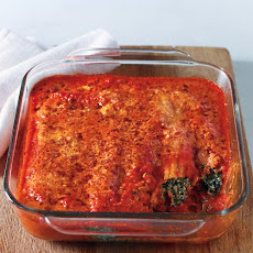 Spinach Manicotti in Creamy Tomato Sauce