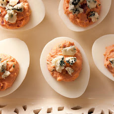 Beet Deviled Eggs with Smoked Blue Cheese Recipe