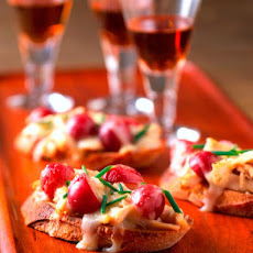 Smoked Chicken and Grape Bruschetta