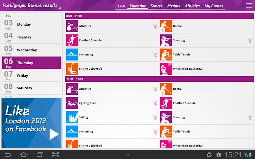 london-2012-results-app for android screenshot