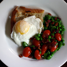 Dinner Tonight: Fava Bean Salad with Toast and Poached Egg