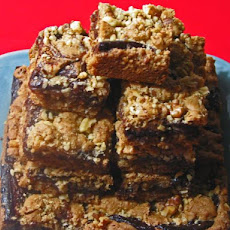 Chocolate Filled Walnut-Oatmeal Bars