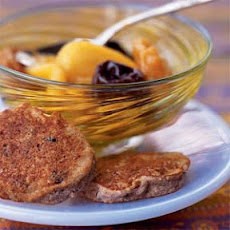 Passover Chremslach with Mixed Fruit Compote