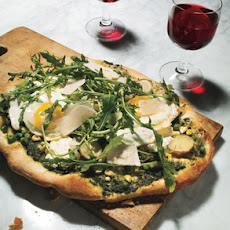 Flatbread with Arugula, Asparagus, and Fried Eggs