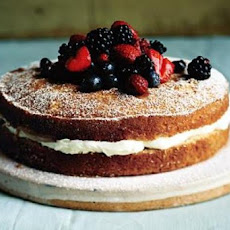 Mascarpone-Filled Cake with Sherried Berries