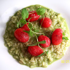 Avocado Risotto with Cherry Tomatoes and Mint
