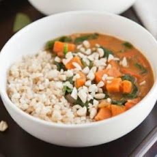 Peanut Stew with Sweet Potatoes and Spinach