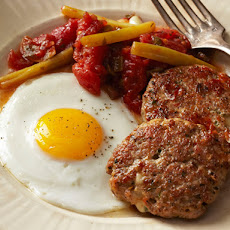 Sausage-Provolone Patties With Fried Eggs