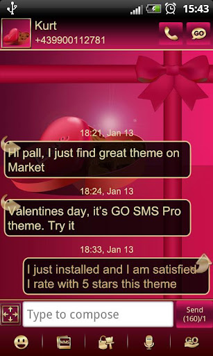 Valentines day GO SMS Pro thm