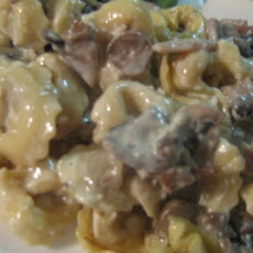 Tortellini in mushroom sauce