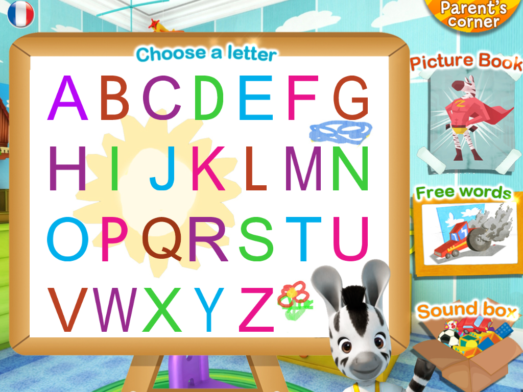 Android application Learn the alphabet with Zou screenshort