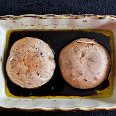 Piled Portobello Gouda Burgers with Roasted Garlic
