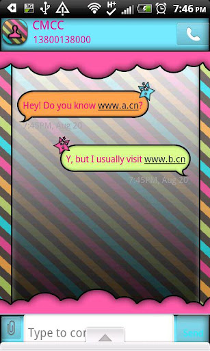 GO SMS THEME RainbowGirly