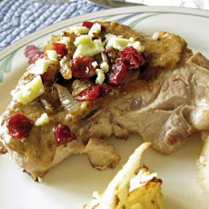 Veal Chops With Carmelized Onion and Stilton Sauce