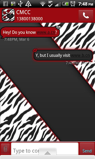 GO SMS THEME RedZebra1