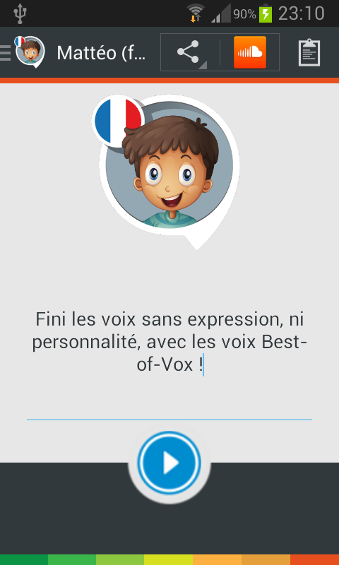 Android application Mattéo voice (French) screenshort