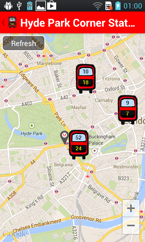 Android application Live London Bus TFL Tracker screenshort
