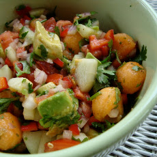 Hot and Sweet Salsa with Avocado and Melon