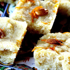 Basbousa - Semolina Cake soaked in a Lemon Rosewater Syrup