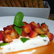Ricotta, Chevre and Mint Layers with Balsamic Strawberries