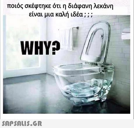 ποιός σκέφτηκε ότι η διάφανη λεκάνη είναι μια καλή ιδέα ; ; ; WHY?