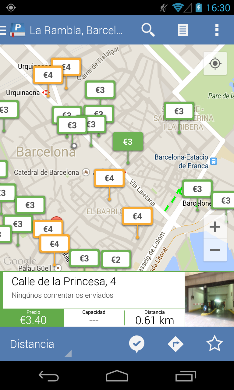 Android application Parkopedia Parking screenshort