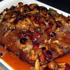 Brisket With Portabella Mushrooms and Dried Cranberries