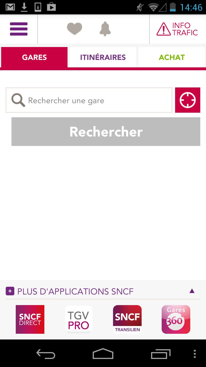 Android application SNCF TER Mobile screenshort