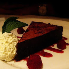 Flourless Chocolate Espresso Cake with Raspberry Sauce