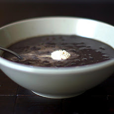 Black Bean Soup with Chipotle and Toasted Cumin Seed Crème Fraîche