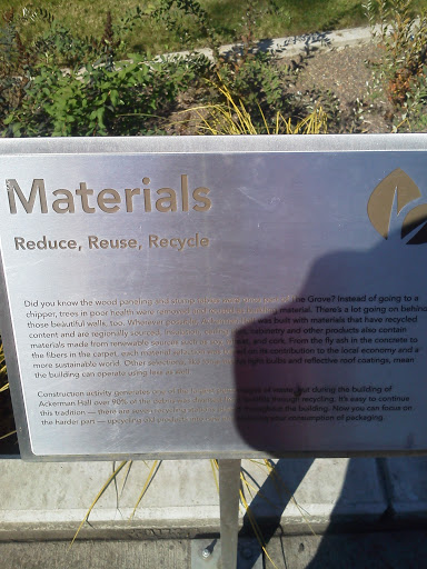 Materials Conservation Plaque At WOU