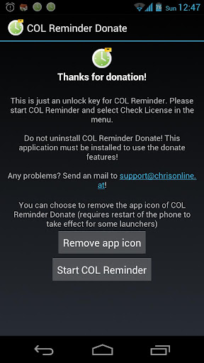 col-reminder-donate for android screenshot