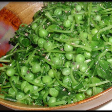 Peas and Pea Tendrils With Lemon Dressing.
